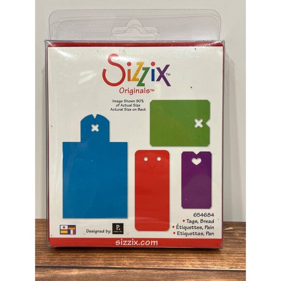 HTF Sizzix Originals Bread Tie tags Die-Cuts 654684 - Picture 1 of 3